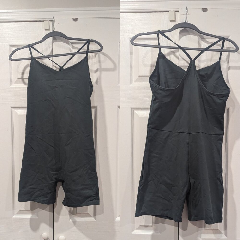 Girlfriend Collective Moss Green Barre Unitard XL